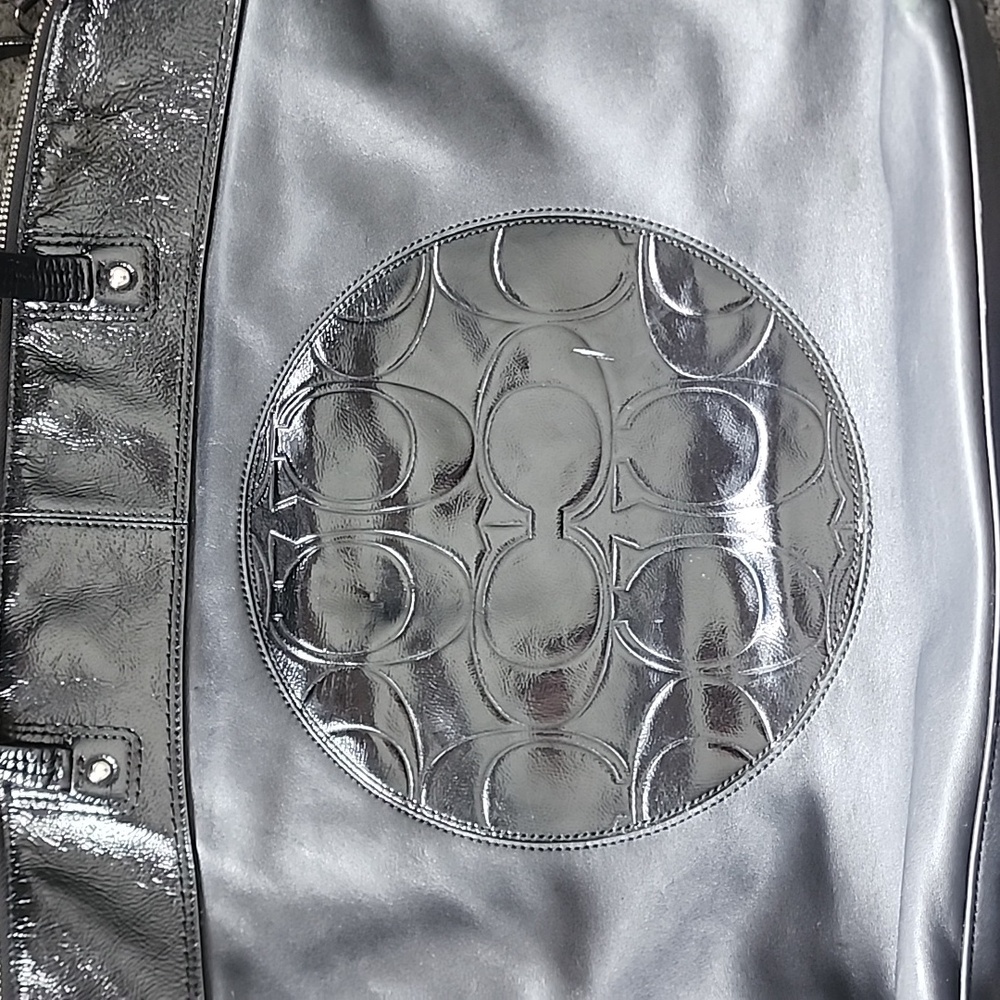 Coach Laura Black Leather And Patent Leather Tote Bag - Picture 7 of 7